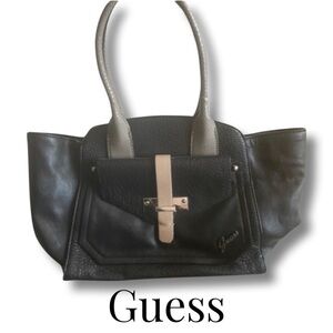 Guess Blk & Tan Snake Print Tote